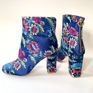 Joie Floral Brocade Ankle Boots